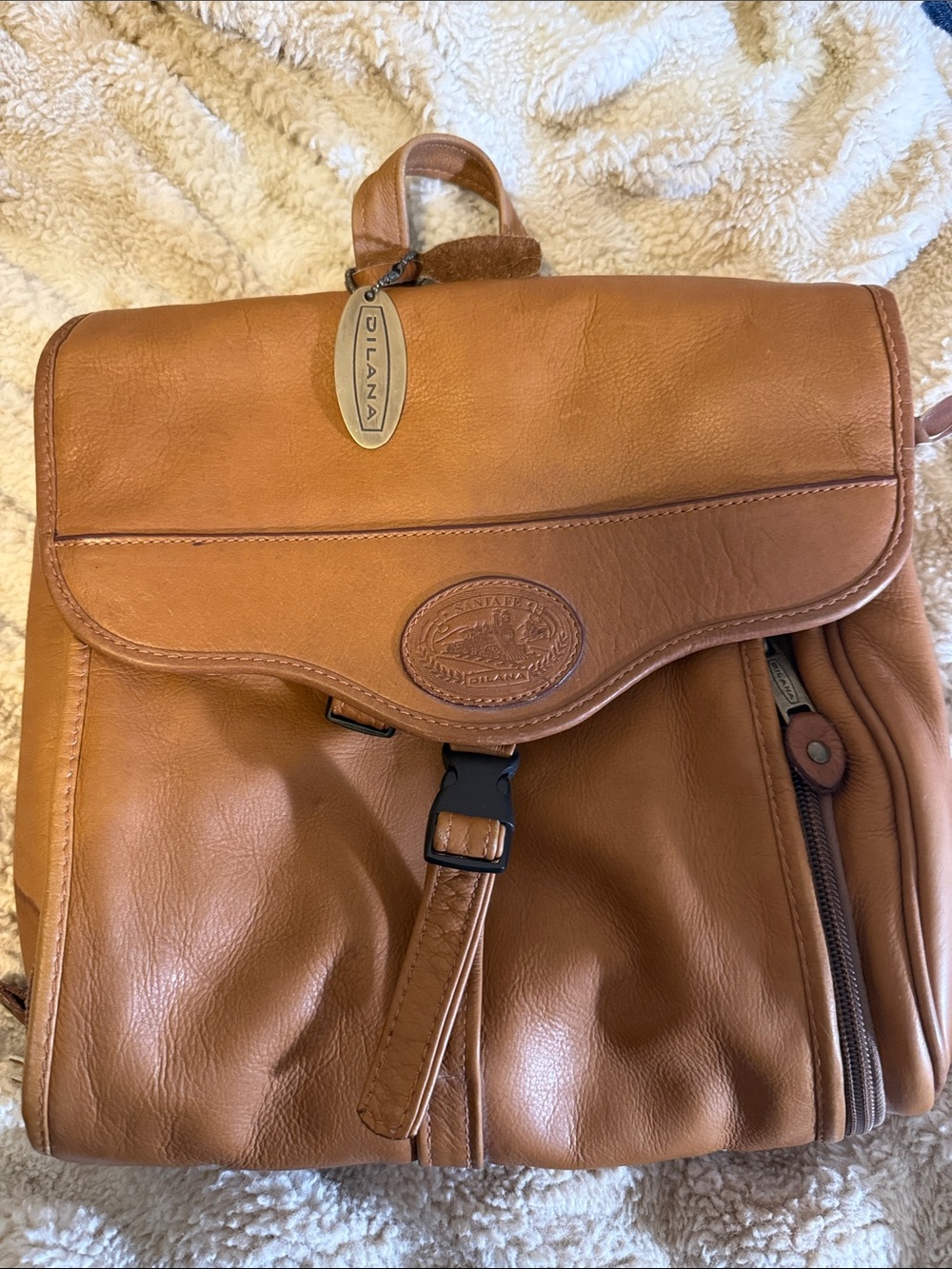Vintage Tan Leather Mens vanity bag